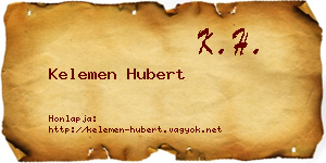 Kelemen Hubert névjegykártya
